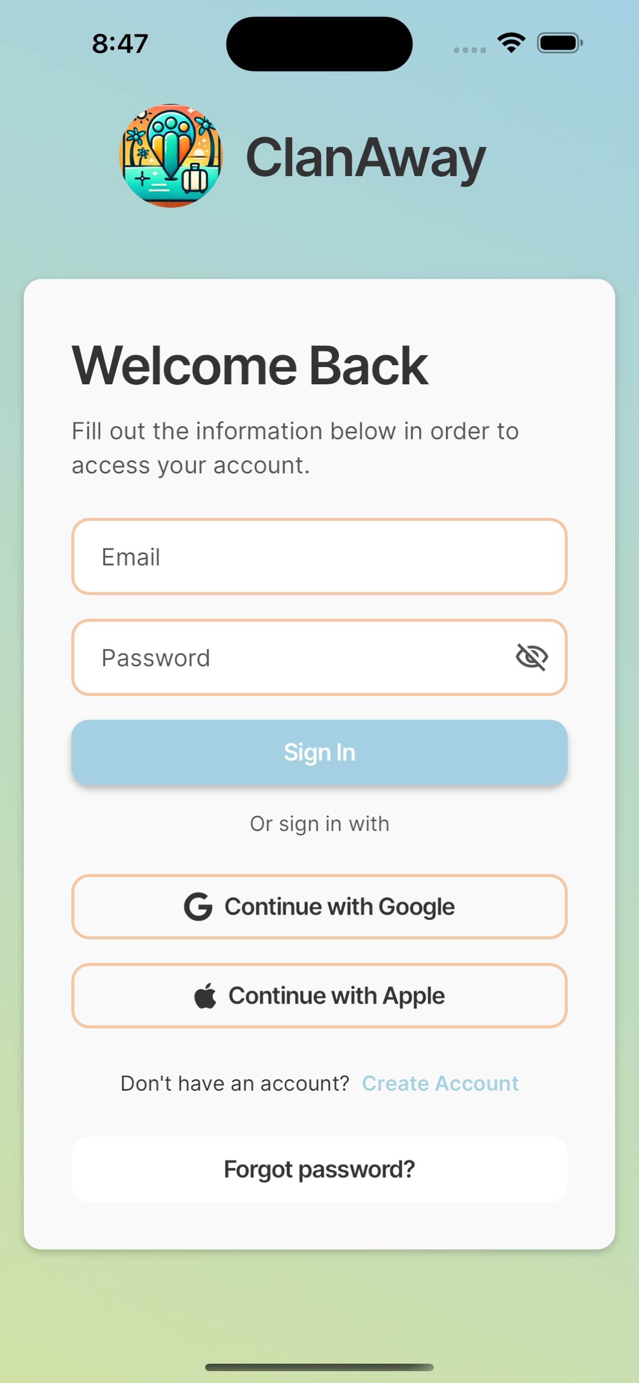 Login Screen